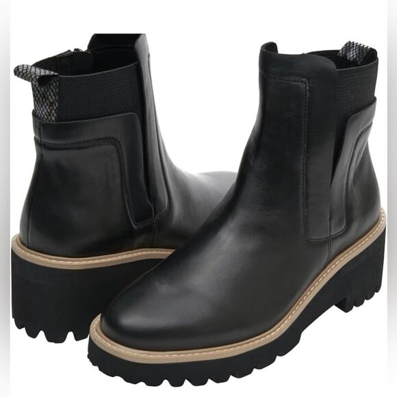 Vaneli  Mariel Black Napa Leather Ankle Boots - Picture 1 of 13